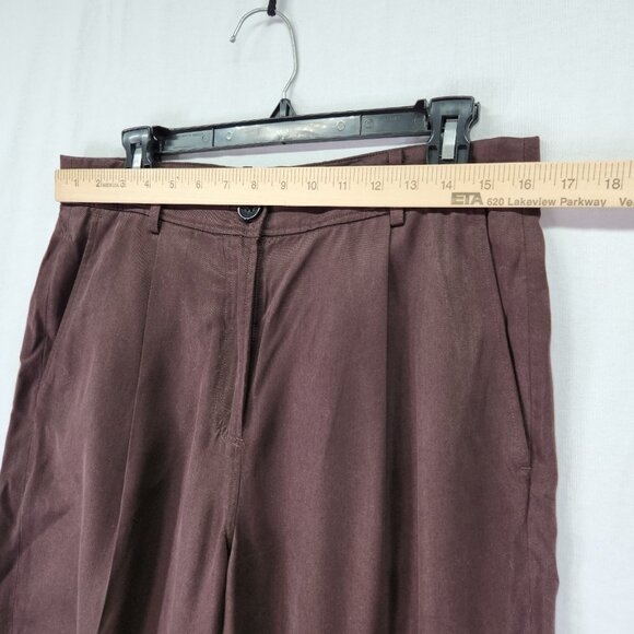 The Reset R Label Trouser Pant Size Medium Pleated Slouchy Cropped Brown Trouser - Picture 4 of 13